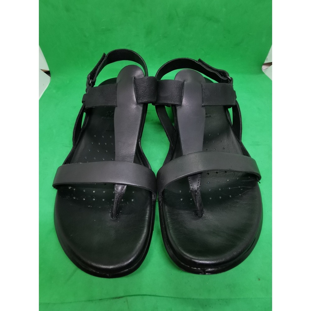 Ecco "Flash" Black Leather Thong Strappy Womens Sandals Size 10 US/  41 EU